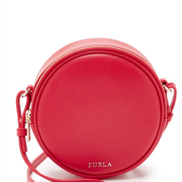 FURLA Crossbody Pouch Red Leather - Picture 1 of 5